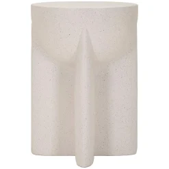 Tavolino da Salotto Bianco Marmo Adatto per Indoor/outdoor Forma Rotondo 41x56x41h cm, Colore Ripiano Bianco - Galeli