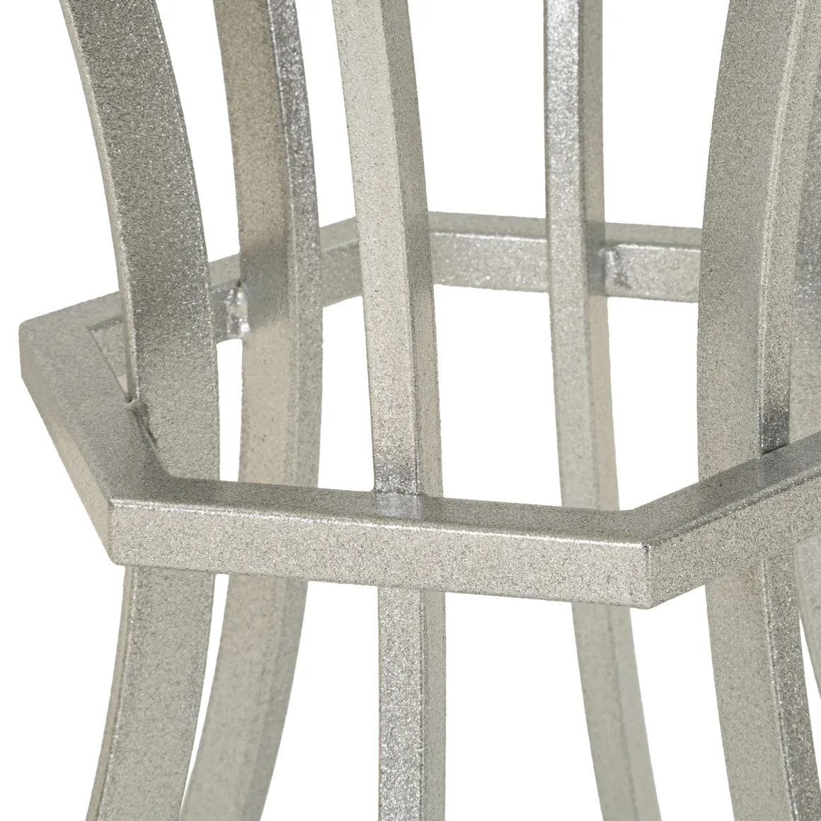Tavolino da Salotto Bianco Marmo Argento Ripiano Effetto Marmo Forma Rotondo 56x56x68h cm, Colore Ripiano Bianco - Faka