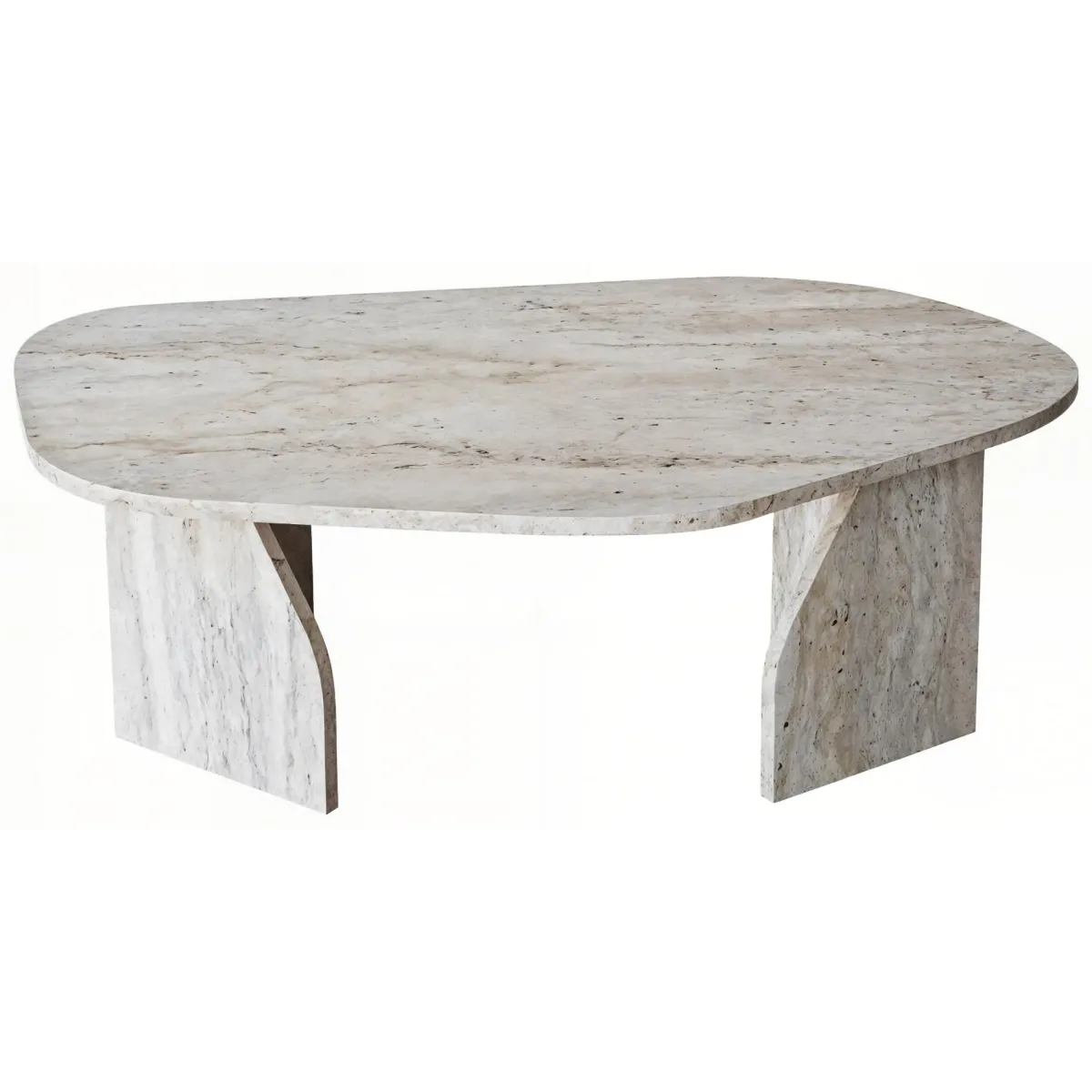 Tavolini Da Salotto > Dmora Tavolino da Salotto Forma Ovale Materiale Piano in Legno Nobilitato 100x60x35h cm, Colore Ripiano Bianco - Lozza Bianco Marmo