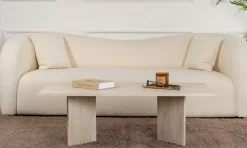 Tavolino da Salotto Bianco Marmo Forma Rettangolare Materiale Piano in Legno Nobilitato 119x60x40h cm, Colore Ripiano Bianco - Turate
