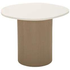 Tavolino da Salotto Bianco Marmo Grigio Tortora Forma Squadrata Colore Ripiano Bianco 48x46x39h cm, Materiale Struttura in Metallo - Ganiha