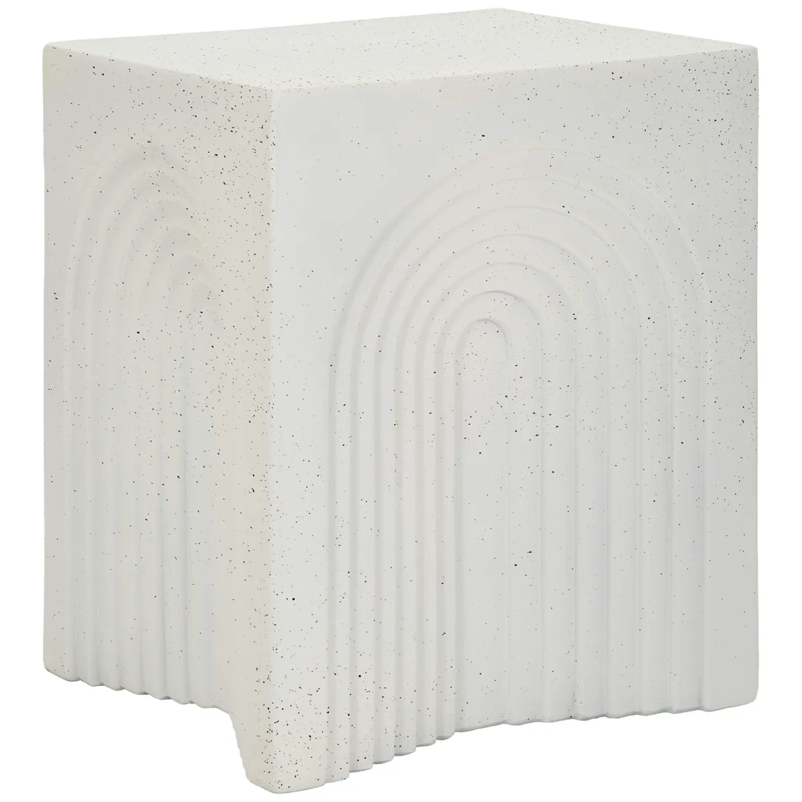 Tavolino da Salotto Bianco Marmo Nero Adatto per Indoor/outdoor Forma Rettangolare 48x58x48h cm, Colore Ripiano Bianco - Galato