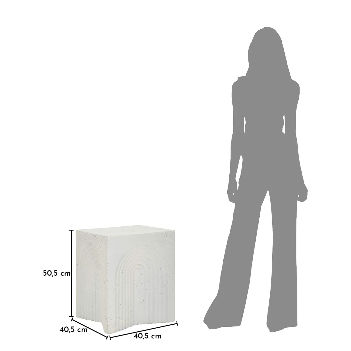 Tavolino da Salotto Bianco Marmo Nero Adatto per Indoor/outdoor Forma Rettangolare 48x58x48h cm, Colore Ripiano Bianco - Galato