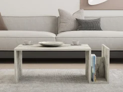 Tavolino da Salotto Bianco Marmo un Vano Forma Rettangolare 87x50x32h cm, Sfumatura Colore Ripiano Marmo - Piuro