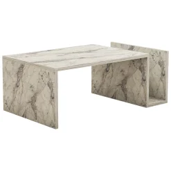 Tavolino da Salotto Bianco Marmo un Vano Forma Rettangolare 87x50x32h cm, Sfumatura Colore Ripiano Marmo - Piuro