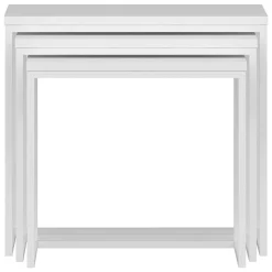 Tavolini Da Salotto > Dmora Tavolino da Salotto Modulabile Forma Rettangolare 80x80x30h cm, Materiale Piano in Vetro - Pagliara Bianco