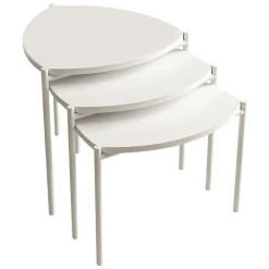 Tavolino da Salotto Bianco Modulabile Forma Triangolare 45x45x45h cm, Materiale Piano in Legno Nobilitato - Carro