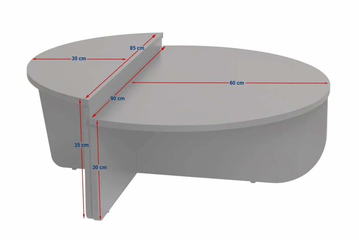 Tavolini Da Salotto > Dmora Tavolino da Salotto Bianco Nero Modulabile Forma Rettangolare 75x50x38h cm, Colore Struttura Nero - Urbania Nero, Bianco