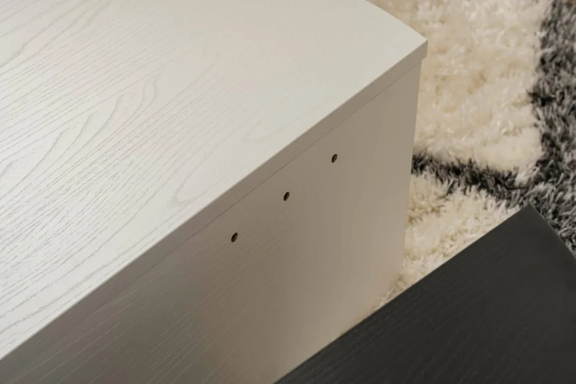 Tavolini Da Salotto > Dmora Tavolino da Salotto Bianco Nero Modulabile Forma Rettangolare 75x50x38h cm, Colore Struttura Nero - Urbania Nero, Bianco