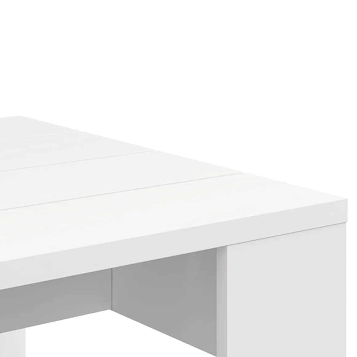 Tavolino da Salotto Bianco Opaco Forma Quadrato Colore Ripiano Bianco 67x67x43h cm, Sfumatura Colore Struttura Opaco - Magre