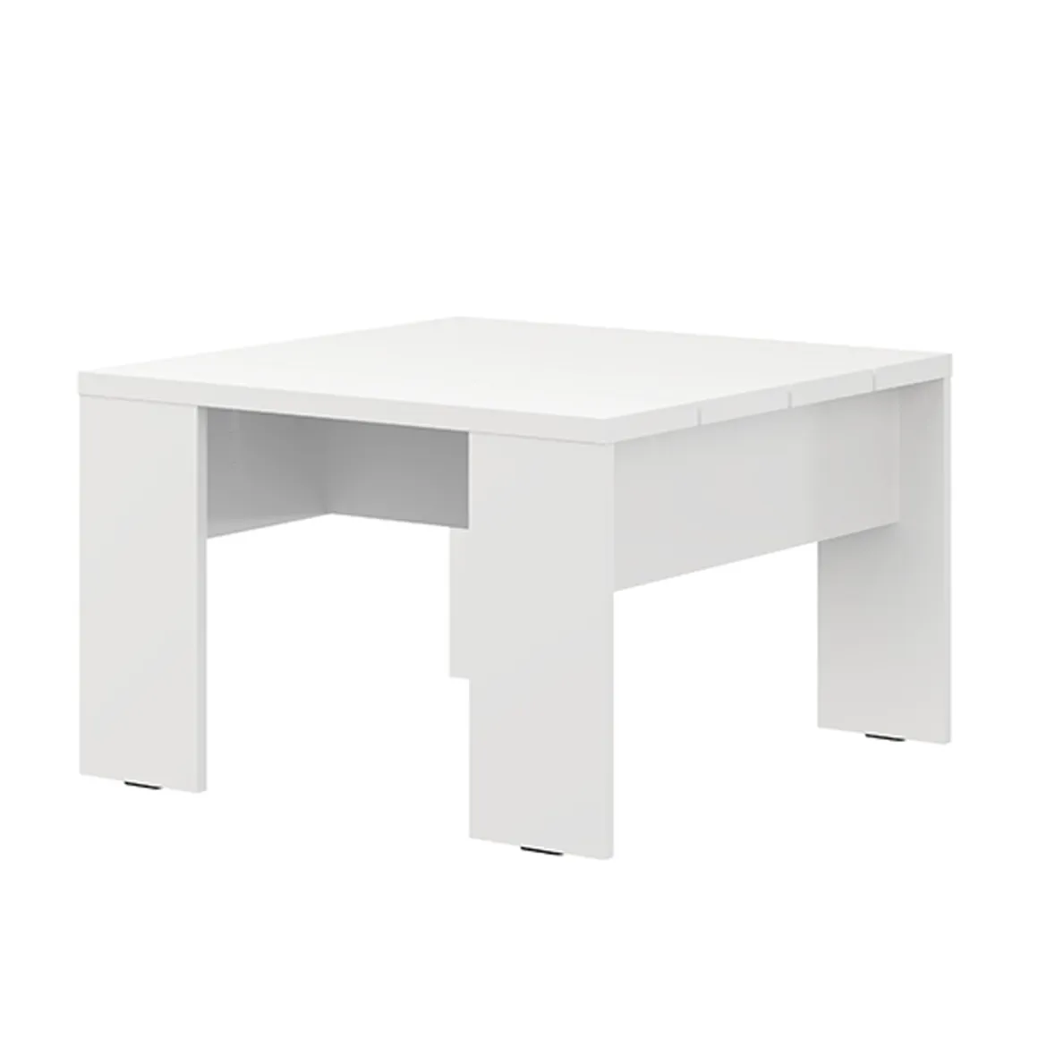Tavolino da Salotto Bianco Opaco Forma Quadrato Colore Ripiano Bianco 67x67x43h cm, Sfumatura Colore Struttura Opaco - Magre