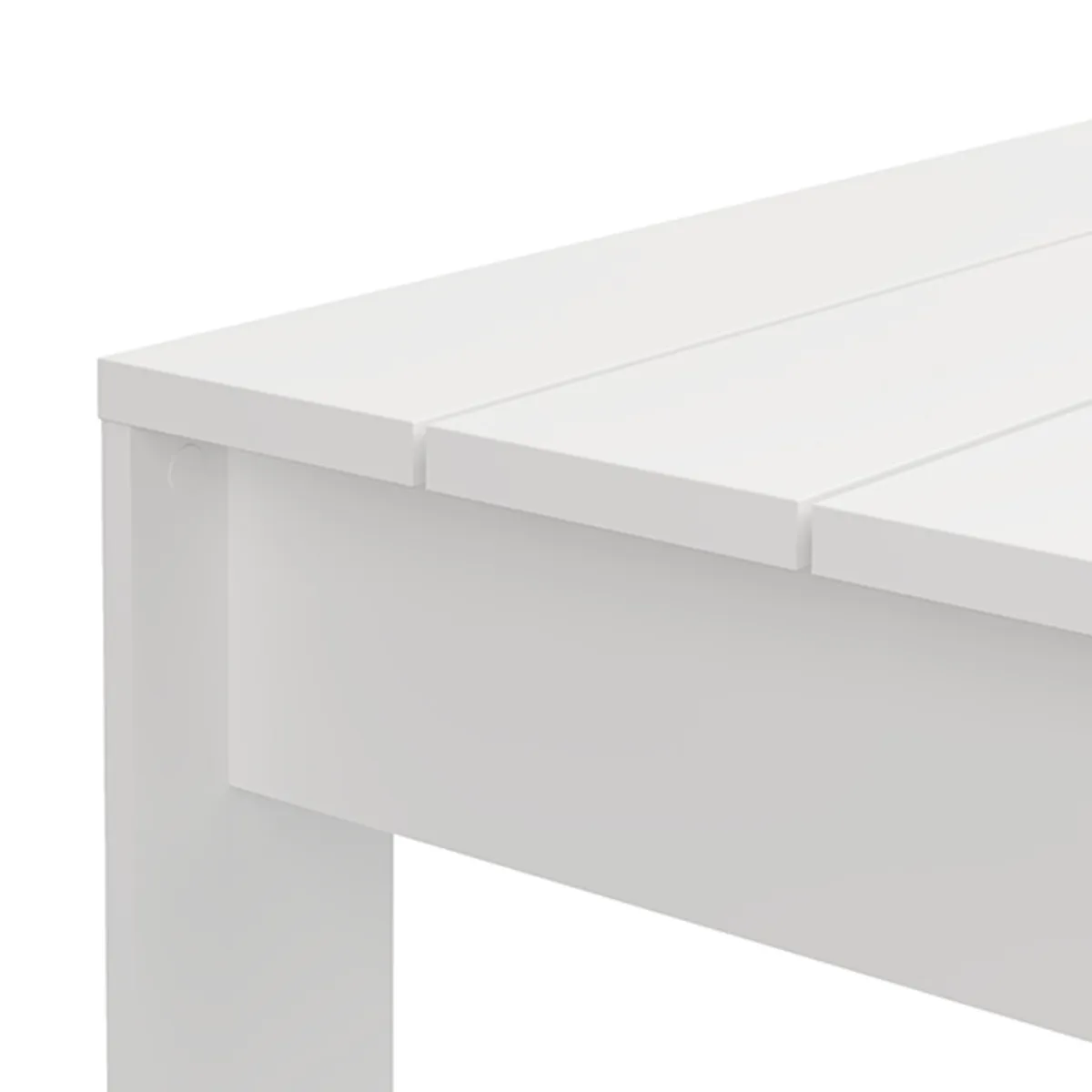 Tavolini Da Salotto > Dmora Tavolino da Salotto Piano Effetto Doghe Forma Rettangolare 120x67x43h cm, Colore Ripiano - Bertona Bianco