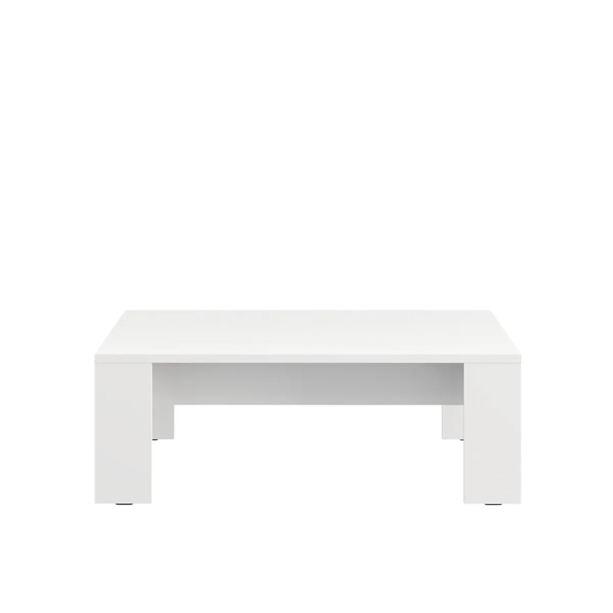 Tavolini Da Salotto > Dmora Tavolino da Salotto Piano Effetto Doghe Forma Rettangolare 120x67x43h cm, Colore Ripiano - Bertona Bianco