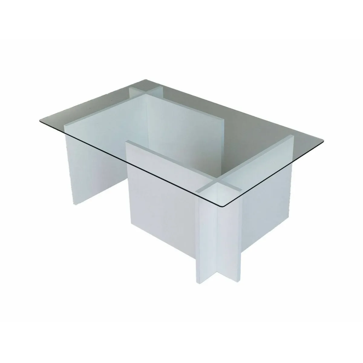 Tavolini Da Salotto|Salotto > Dmora Tavolino da Salotto Portariviste Forma Rettangolare 105x65x40h cm, Materiale Piano in Vetro - Teti Bianco
