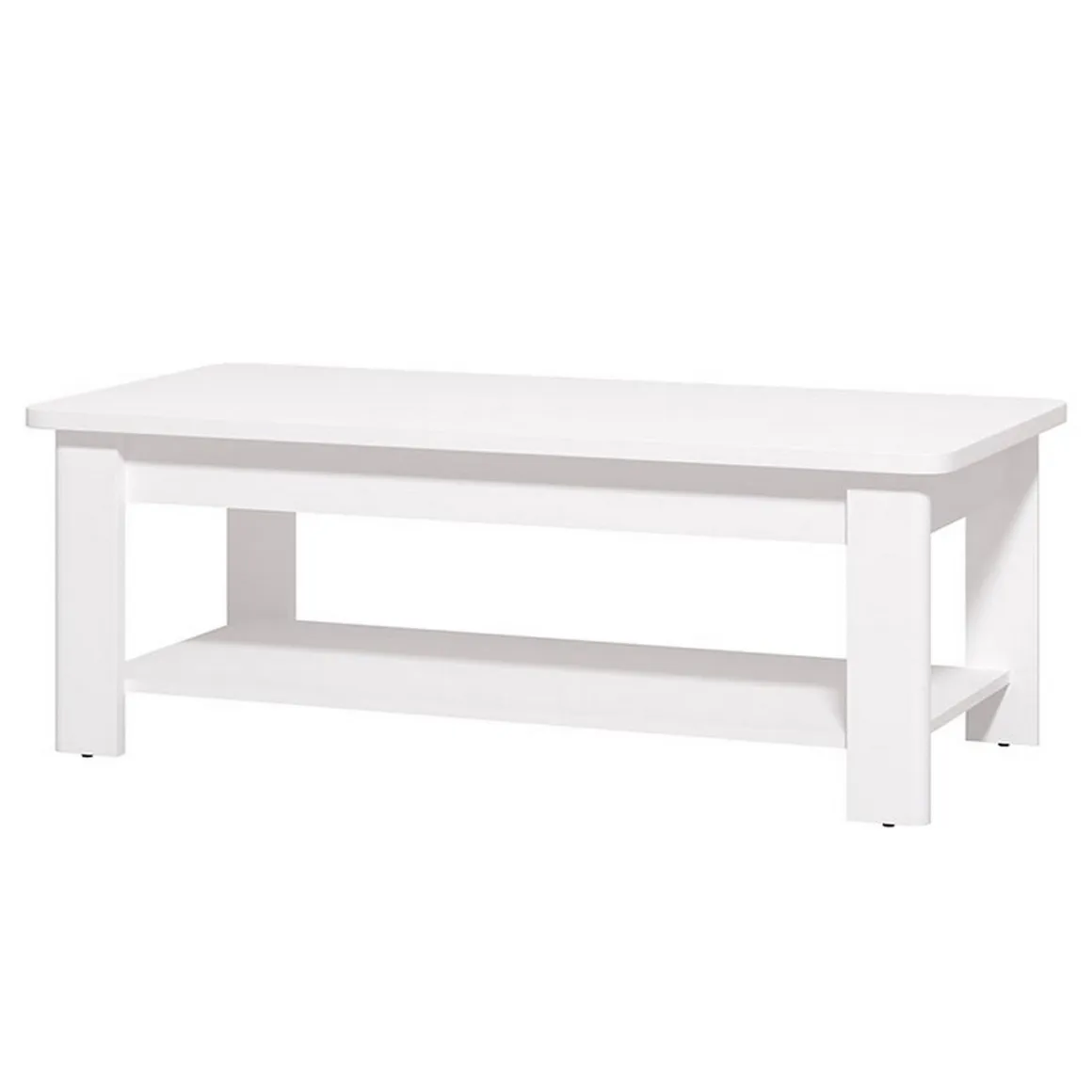 Tavolini Da Salotto > Dmora Tavolino da Salotto un Vano Forma Rettangolare 45x30x52h cm, Materiale Piano in Legno Nobilitato - Vocca Bianco