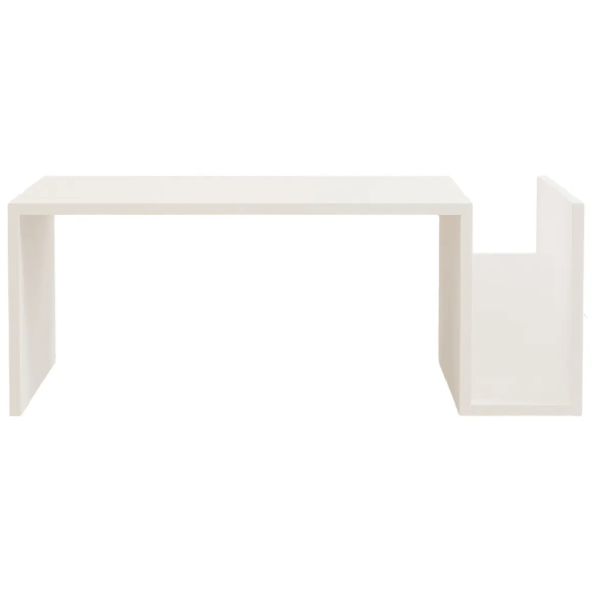 Tavolini Da Salotto > Dmora Tavolino da Salotto un Vano Forma Rettangolare 90.5x50.5x41.5h cm, Materiale Piano in Legno Nobilitato - Piraino Bianco