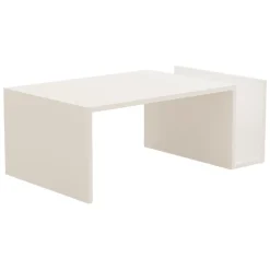 Tavolino da Salotto Bianco un Vano Forma Rettangolare 87x50x32h cm, Materiale Piano in Legno Nobilitato - Rometta
