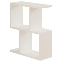 Tavolino da Salotto Bianco 2 Vani Forma Rettangolare 45x17x51h cm, Materiale Piano in Legno Nobilitato - Ceprano