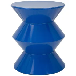 Tavolino da Salotto blu Design Moderno Forma Rotondo 40x50x38h cm, Colore Ripiano blu - Ilam