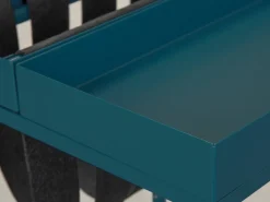 Tavolini Da Salotto > Dmora Tavolino da Salotto Forma Quadrata Materiale Piano in Metallo 35x40x35h cm, Colore Ripiano - Limana Blu
