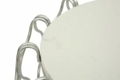 Tavolini Da Salotto > Dmora Tavolino da salotto circolare 56x56x68h cm - Molina Argento