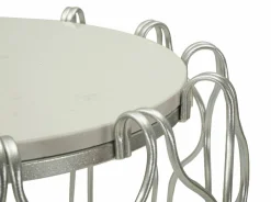 Tavolini Da Salotto > Dmora Tavolino da salotto circolare 56x56x68h cm - Molina Argento