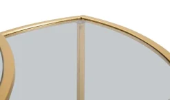 Tavolini Da Salotto > Dmora Tavolino da salotto circolare oro 70x70x54h cm - Set di 4 tavolini da salotto Cabiaglio Oro Oro