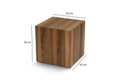 Tavolini Da Salotto > Dmora Tavolino da salotto cubico noce 45x45x50h cm - Imogen Marrone Noce