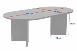 Tavolino da salotto Elain, 119x60 h40 cm, Beige