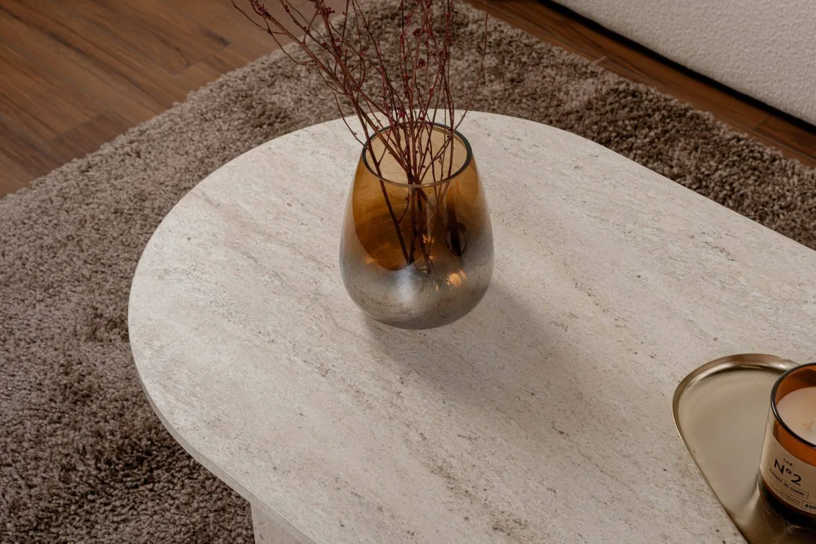 Tavolino da salotto Elain, 119x60 h40 cm, Beige