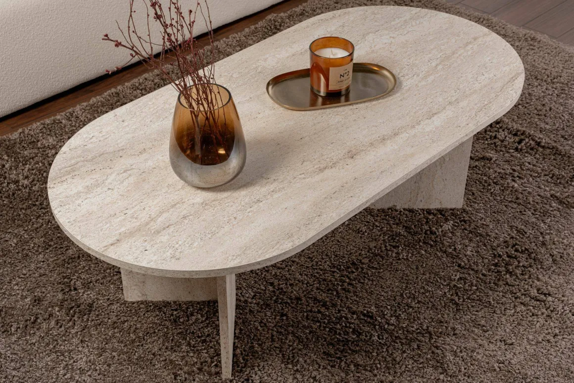 Tavolino da salotto Elain, 119x60 h40 cm, Beige
