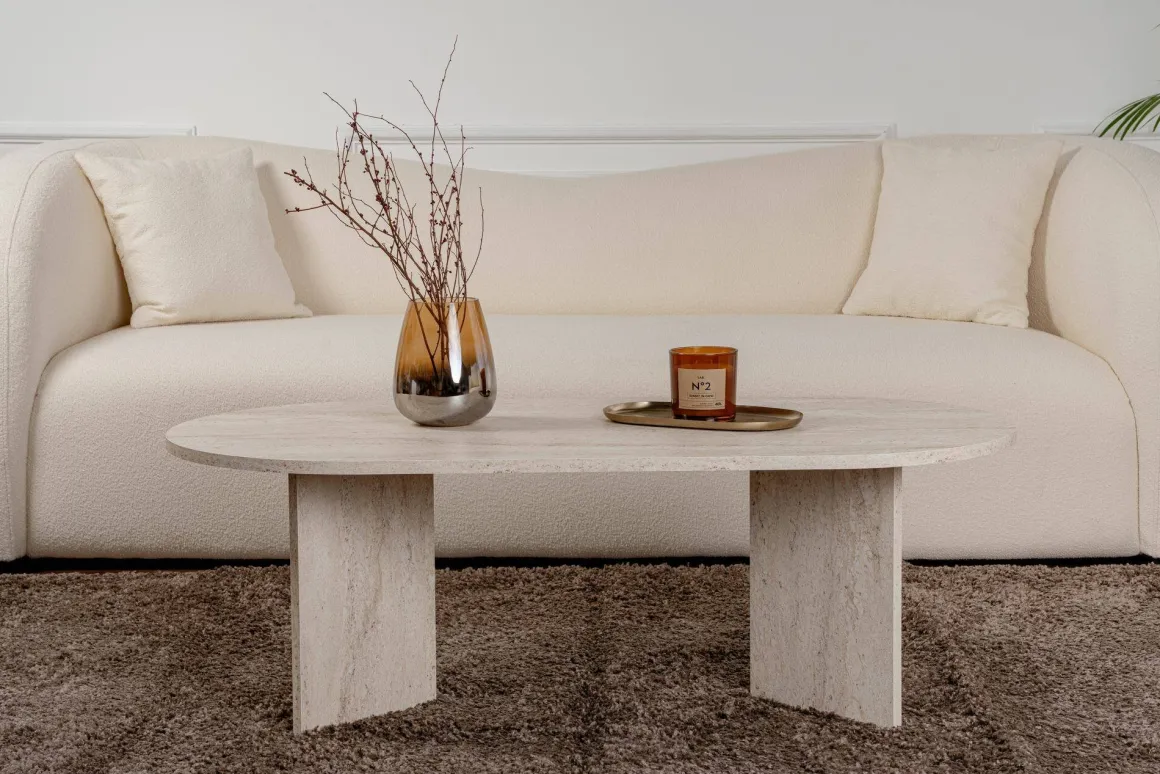 Tavolino da salotto Elain, 119x60 h40 cm, Beige