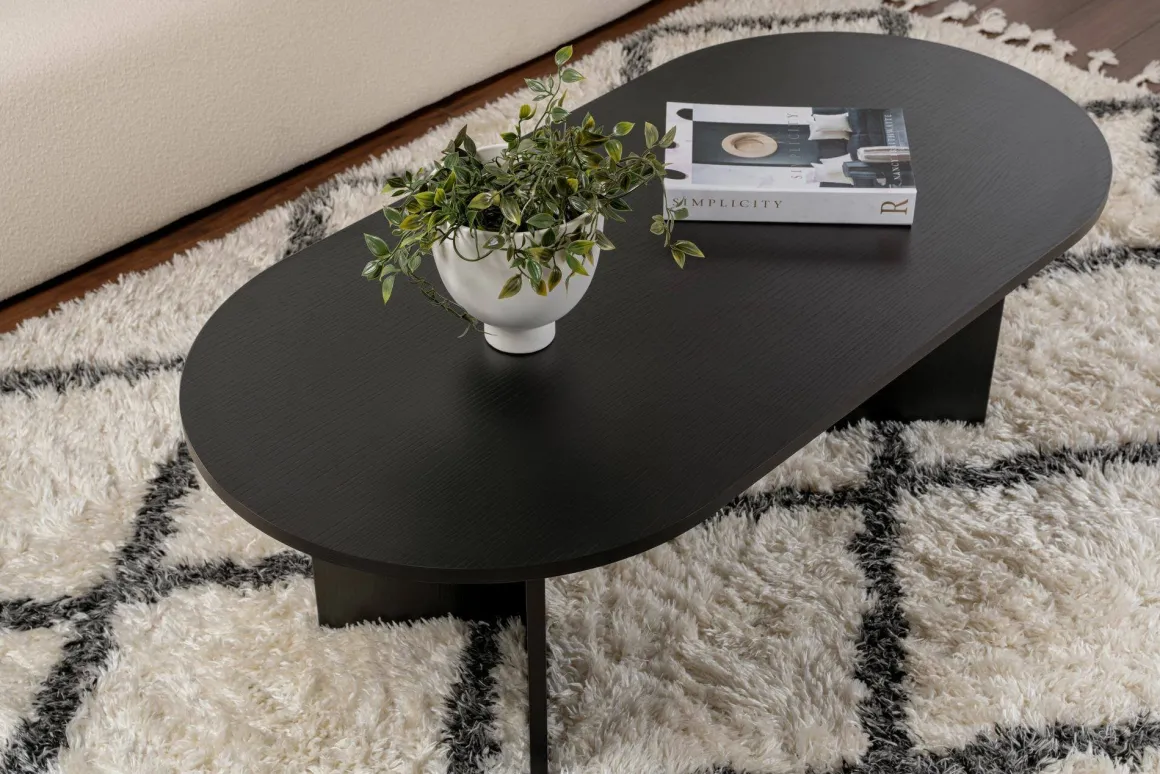 Tavolini Da Salotto > Dmora Tavolino da salotto Elain, 119x60 h40 cm, Noce Marrone Noce