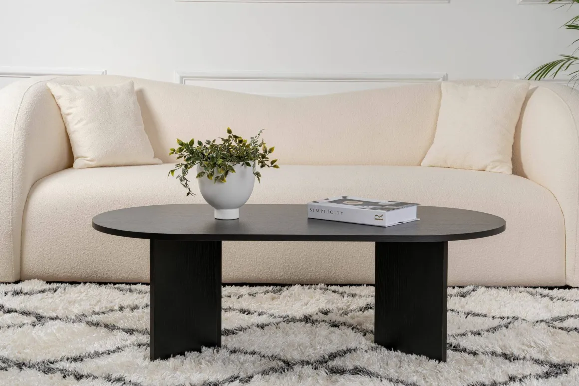 Tavolini Da Salotto > Dmora Tavolino da salotto Elain, 119x60 h40 cm, Noce Marrone Noce