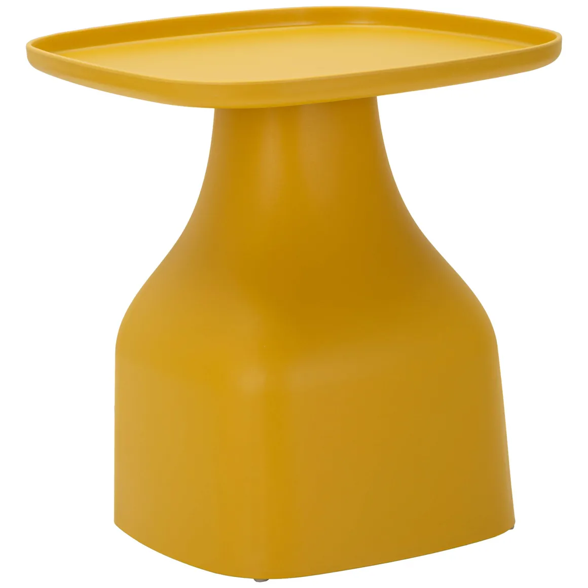 Tavolino da Salotto Giallo Adatto per Indoor/outdoor Angoli Arrotondati Forma Rettangolare 48x48x50h cm, Colore Ripiano Giallo - Midelt