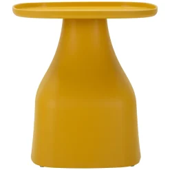 Tavolino da Salotto Giallo Adatto per Indoor/outdoor Angoli Arrotondati Forma Rettangolare 48x48x50h cm, Colore Ripiano Giallo - Midelt