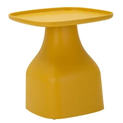 Tavolino da Salotto Giallo Adatto per Indoor/outdoor Angoli Arrotondati Forma Rettangolare 48x48x50h cm, Colore Ripiano Giallo - Midelt