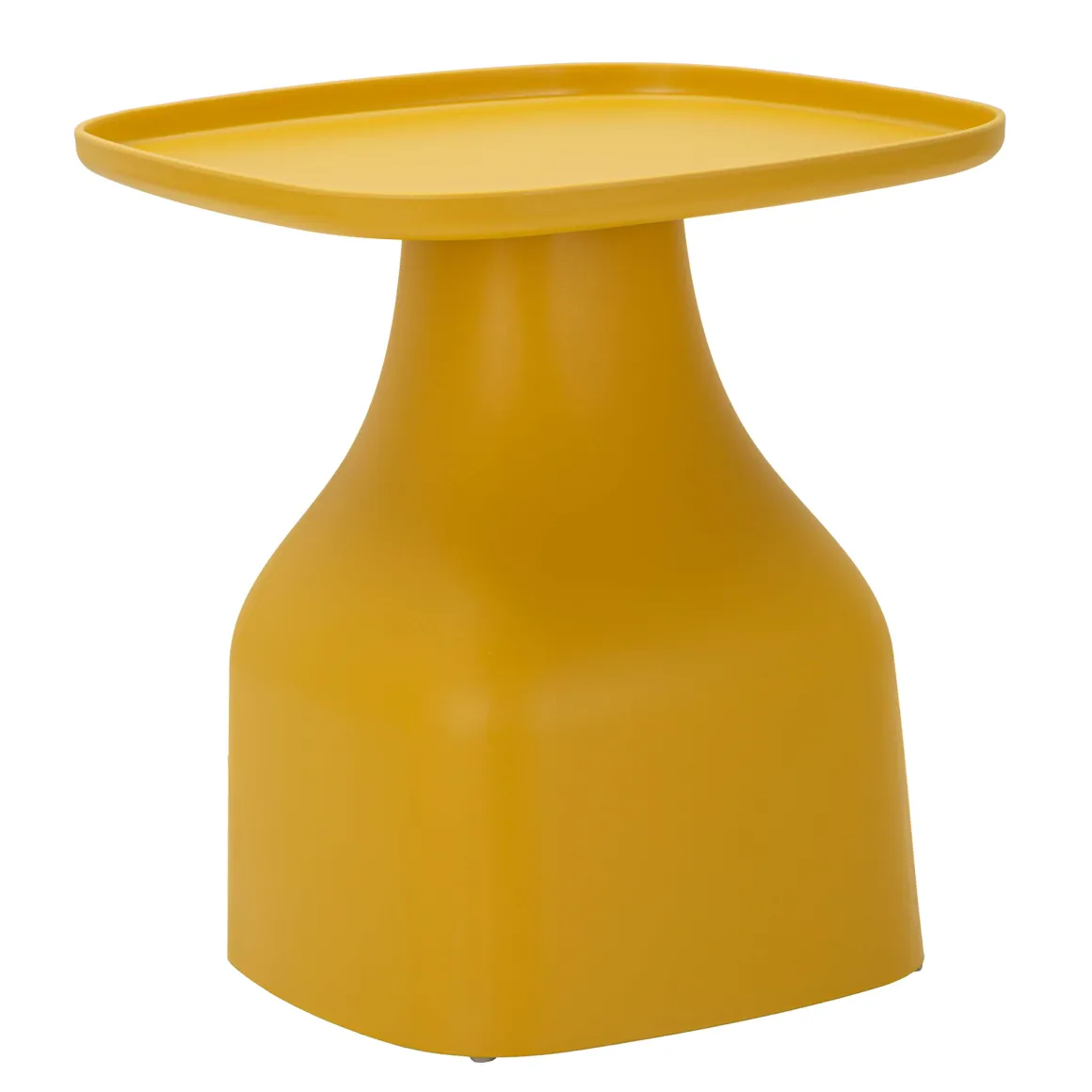 Tavolino da Salotto Giallo Adatto per Indoor/outdoor Angoli Arrotondati Forma Rettangolare 48x48x50h cm, Colore Ripiano Giallo - Midelt