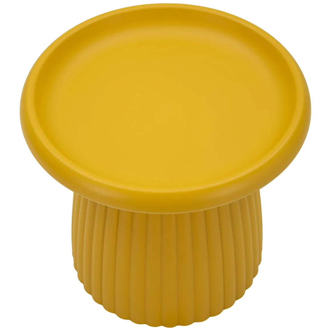 Tavolino da Salotto Giallo Senape Adatto per Indoor/outdoor Forma Rotondo 52x45x52h cm, Colore Ripiano Giallo - Dasifa