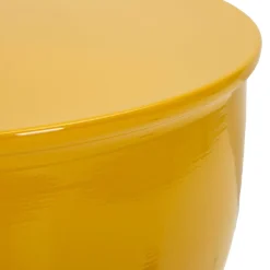 Tavolino da Salotto Giallo Senape Forma Rotondo Colore Ripiano Giallo 33x50x33h cm, Sfumatura Colore Struttura Senape - Gorkha