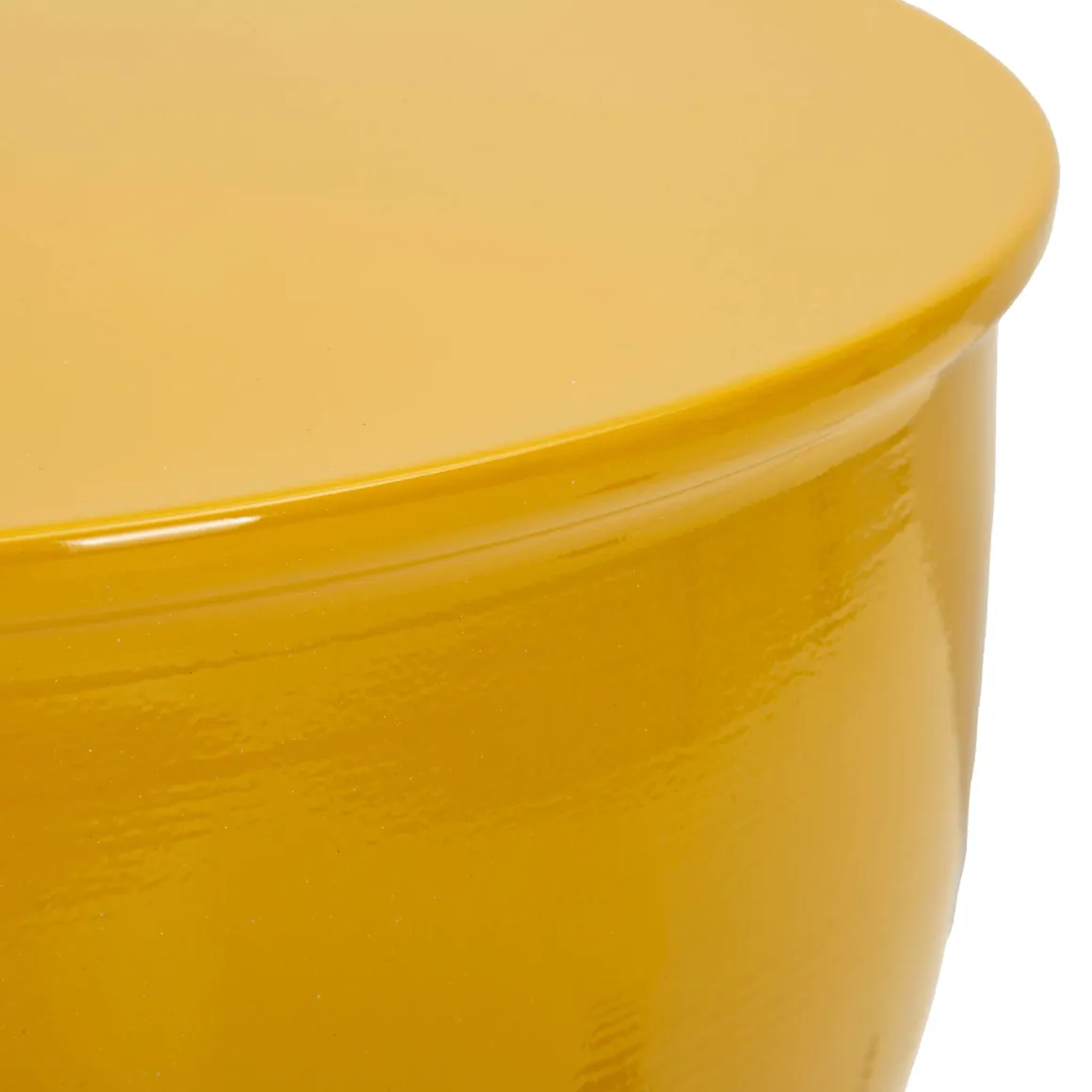 Tavolino da Salotto Giallo Senape Forma Rotondo Colore Ripiano Giallo 33x50x33h cm, Sfumatura Colore Struttura Senape - Gorkha