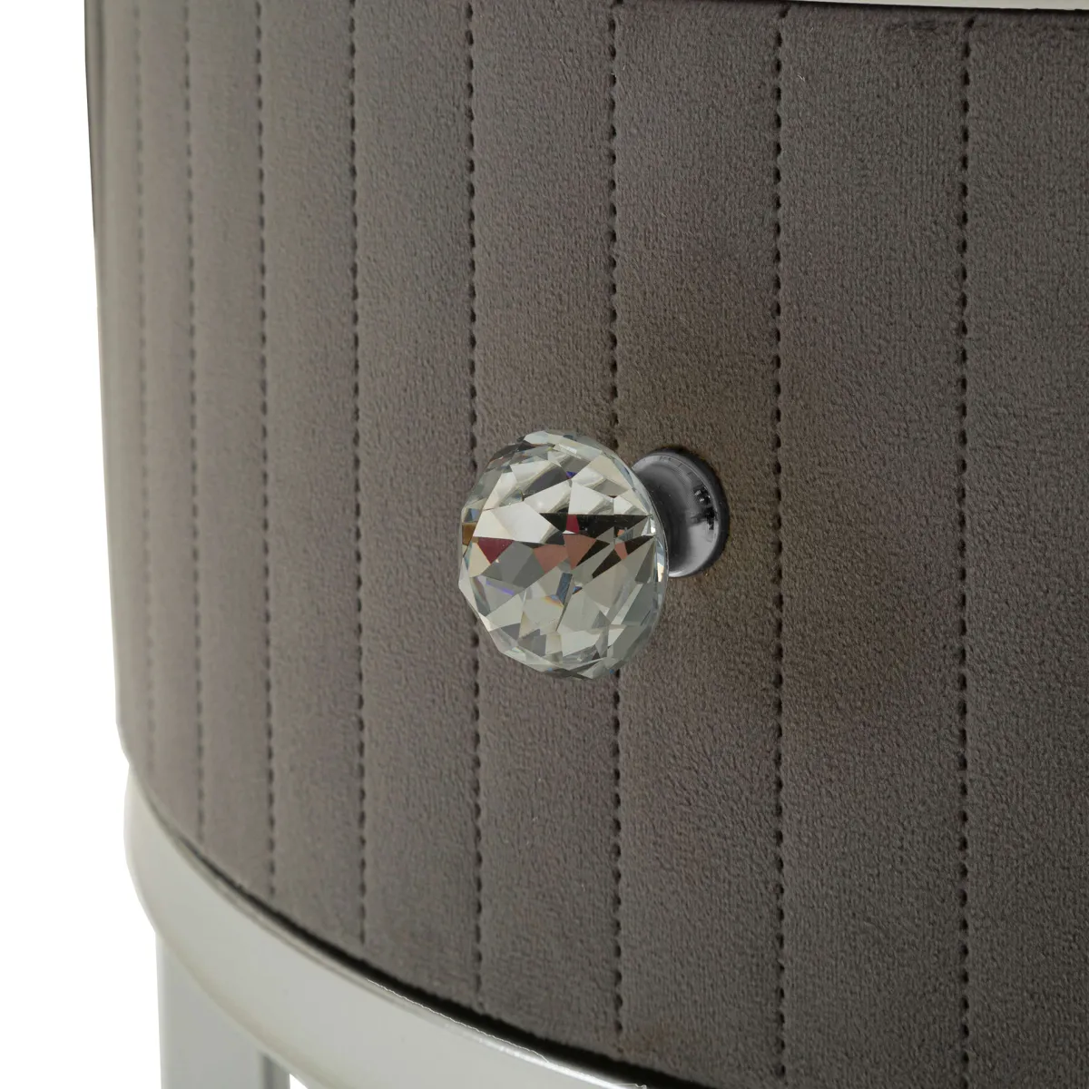Tavolini Da Salotto > Dmora Tavolino da Salotto Grigio Argento un Cassetto Rivestimento in Tessuto Imbottito Modulabile 70x70x45h cm, un Vano - Daza Argento, Grigio
