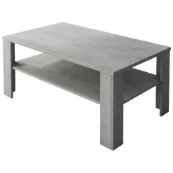 Tavolino da Salotto Grigio Cemento un Vano Forma Rettangolare 110x65x47h cm, Sfumatura Colore Ripiano Cemento - Rora