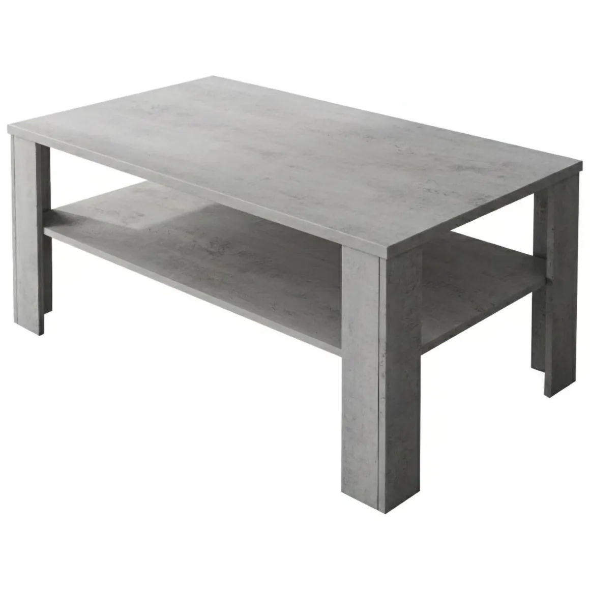 Tavolino da Salotto Grigio Cemento un Vano Forma Rettangolare 110x65x47h cm, Sfumatura Colore Ripiano Cemento - Rora