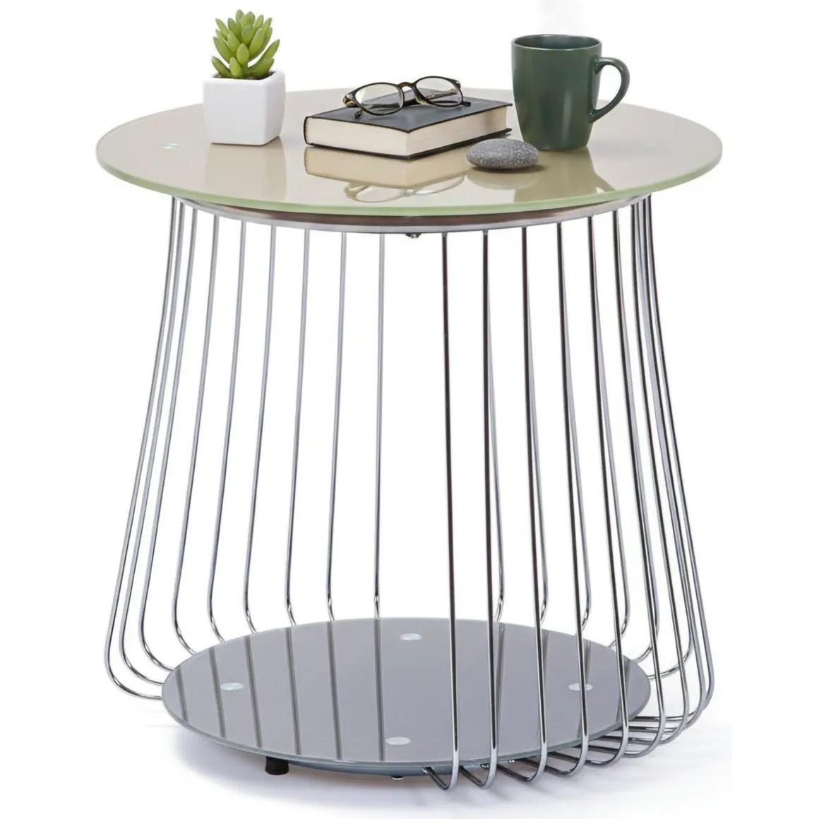 Tavolini Da Salotto > Dmora Tavolino da Salotto Forma Rettangolare Materiale Piano in Vetro 105x65x40h cm, Colore Ripiano Trasparente - Azriel Grigio