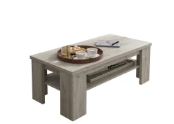 Tavolini Da Salotto > Dmora Tavolino da Salotto un Vano Forma Rettangolare 130x67x41h cm, Sfumatura Colore Ripiano Rovere Grigio - Carlazzo Grigio Rovere Grigio