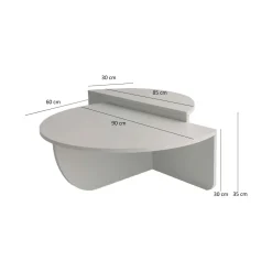 Tavolino da salotto irregolare rovere 90x90x35h cm - Azim