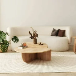 Tavolino da salotto irregolare rovere 90x90x35h cm - Azim