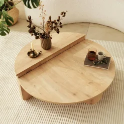Tavolino da salotto irregolare rovere 90x90x35h cm - Azim