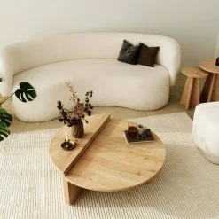 Tavolino da salotto irregolare rovere 90x90x35h cm - Azim